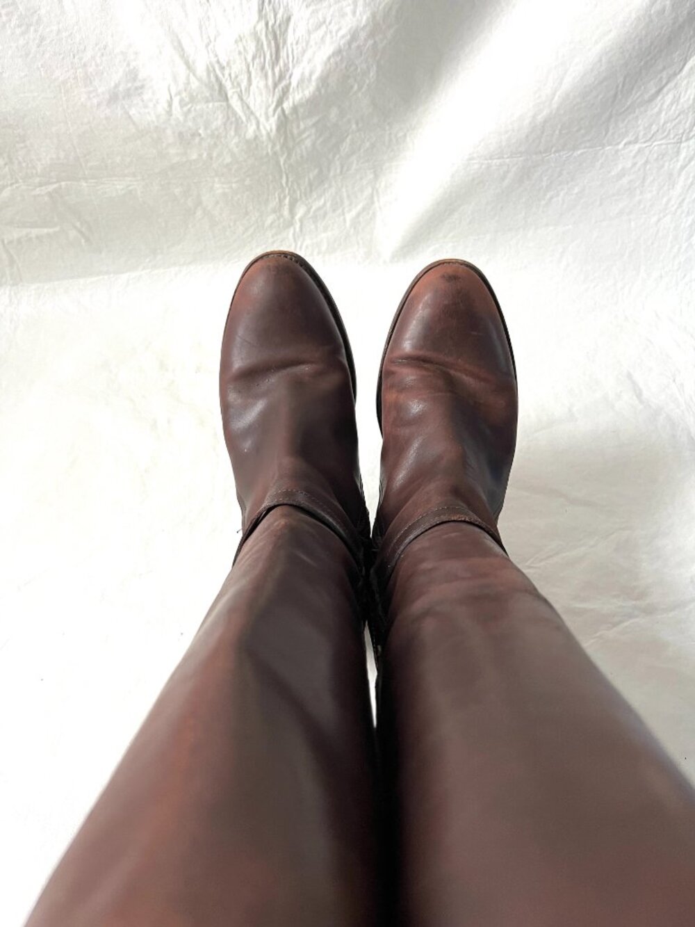Frye boots womens 8.5 brown leather Jordan Strap Tall zip up knee high riding - Picture 5 of 12